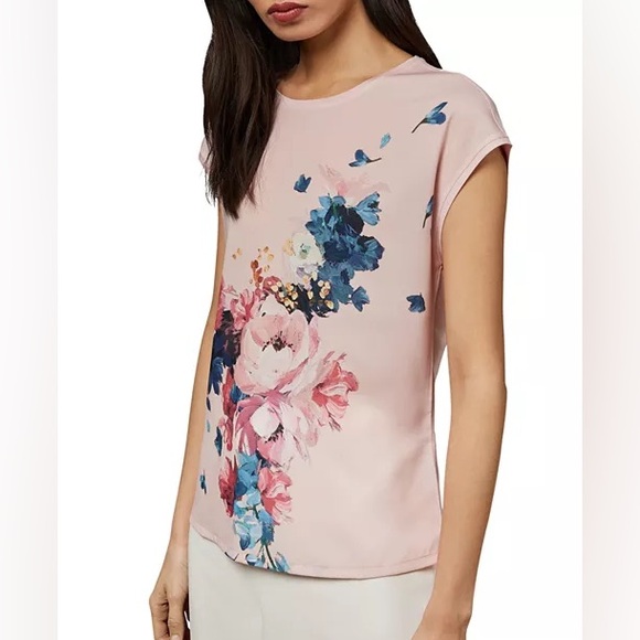 Ted Baker Santula Raspberry-Ripple-Print Tee Size 3 - Picture 5 of 11